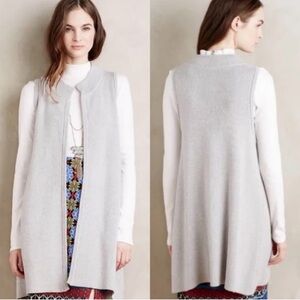 Anthropologie Moth Medium Sleeveless Gray Knit Vest